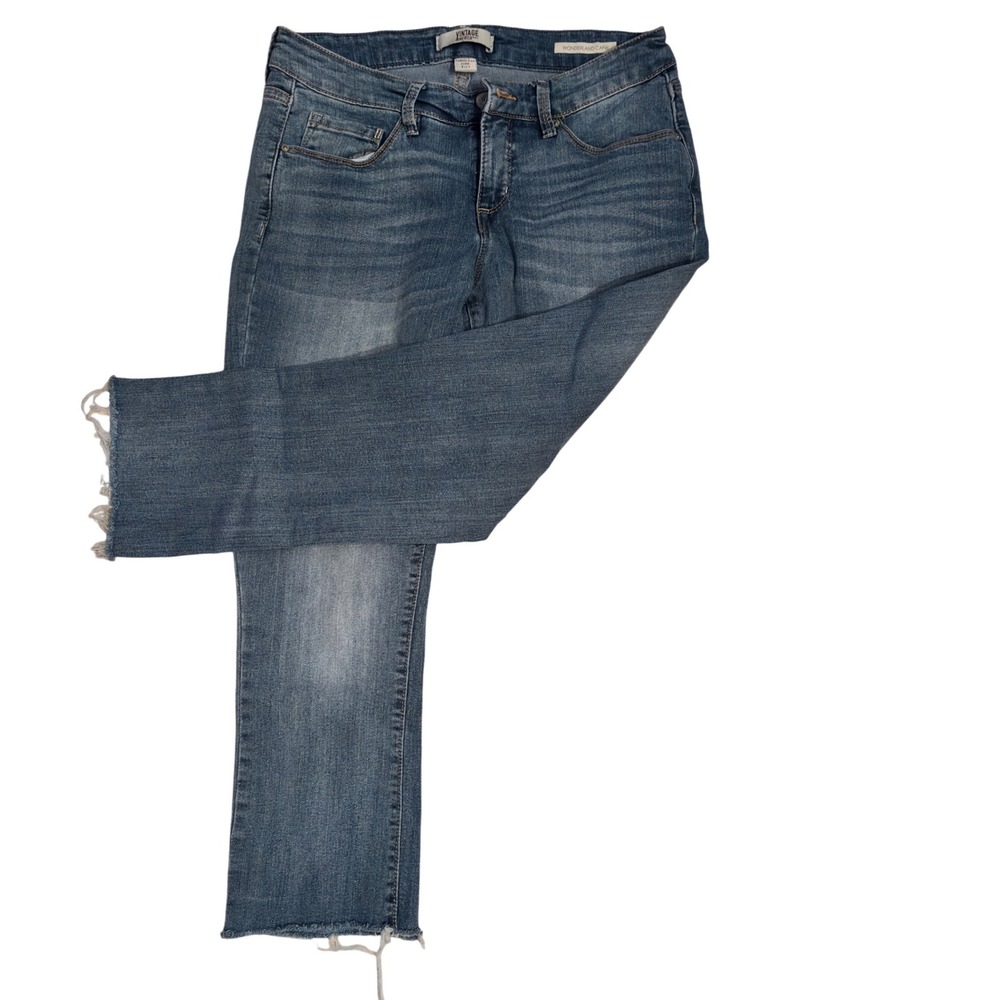 VINTAGE AMERICA BLUES Wonderland Capri Jeans Women's Size 4/27 Distressed Hem
